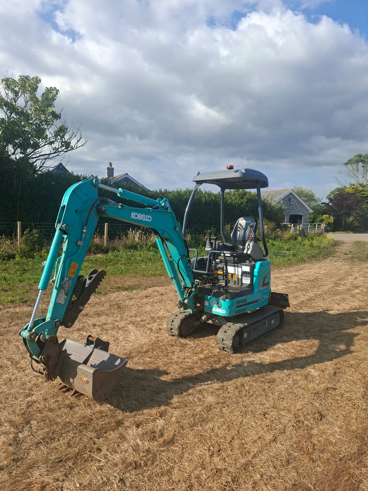 Mini digger hire Helston Cornwall for groundwork projects